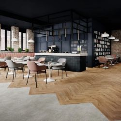 1 X ROLL (32M2) EXPONA FLOW LIGHT INDUSTRIAL CONCRETE VINYL SHEET ON ROLL - RRP £960