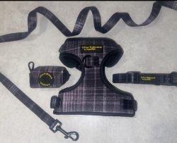 JOBLOT OF 115 X SETS OF BRAND NEW DOG LEADS, HARNESS, COLOUR AND POOP BAG HOLDER