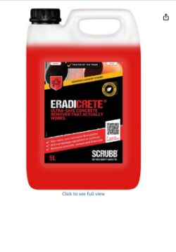 ERADICRETE CONCRETE CLEANER. 3 X 5 LITRE CONTAINERS
