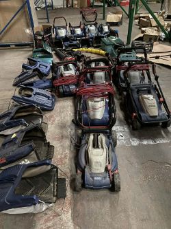 JOB LOT OF CUSTOMER RETURNS – LAWNMOWERS AND GARDEN MACHINERY.