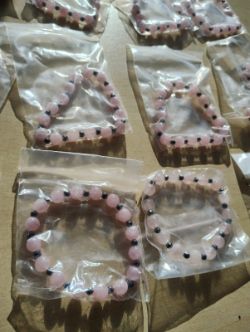 RQ + HEMATITE CRYSTAL BEADED BRACELET JOB LOT OF 31 - BRAND NEW