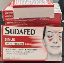 240 PACKS X 16 SUDAFED SINUS MAX STRENGTH CAPSULES - IN DATE - EXPIRY 06/2027