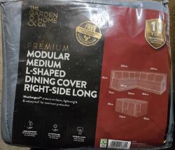 JOB LOT OF 4 PREMIUM L SHAPED DINING PATIO SET RIGHT SIDE LONG COVER BLACK MASSIVE RE SALE POTENTIAL