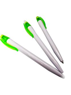 1500 X BALLPEN SPACER WHITE & GREEN (1500)