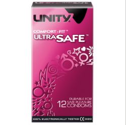 288 X UNITY ULTRA SAFE-12PC CONDOMS-089544-52X185MM (144)