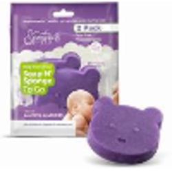 500 X SPONGEFULS GENTLE SOAP-FILLED BABY BATH SOAP N' SPONGE TO GO, 2 PK LAVENDER