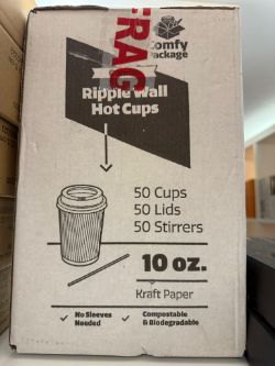 BOX OF COFFEE/HOT DRINKS CUPS AND LID NEW