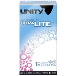 288 X UNITY ULTRA LITE-12PC CONDOMS-089865-52X185MM (144)