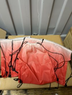 BOX OF 200 RED OMBRE POLYESTER DRAWSTRING SPORTS BAGS