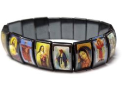 180 X METAL SAINTS BRACELET ELASTIC *NBC* (90)