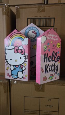 PALLET OF 100 BRAND NEW LARGE HELLO KITTY STATIONERY SETS
