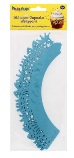 288 X PARTY CRAFT SHIMMER CUPCAKE CELEBRATE-BLUE (288)