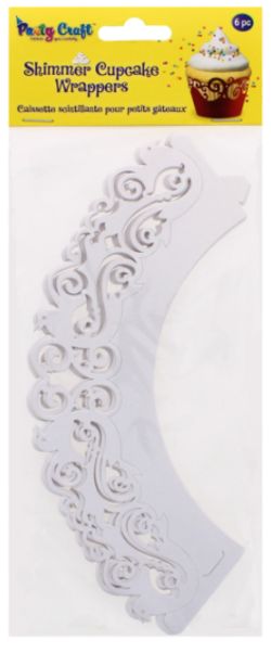 288 X PARTY CRAFT SHIMMER CUPCAKE DOVE-WHITE (288)