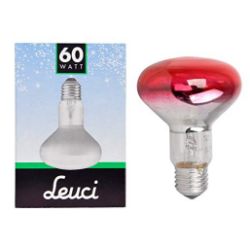 250 X LEUCI-REFLECTOR SPOT BULB 60W R80 E27-RED (25)