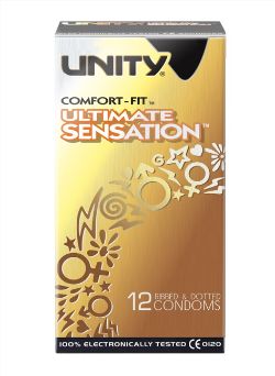 288 X UNITY ULTIMATE SENSATION-12PC CONDOMS-089285 (144)