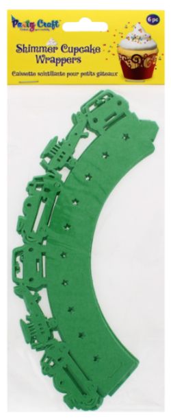 288 X PARTY CRAFT SHIMMER CUPCAKE BOY'S TOYS-GREEN (288)