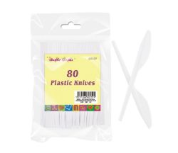 240 X 80PCS PLASTIC KNIVES WHITE (0/24)
