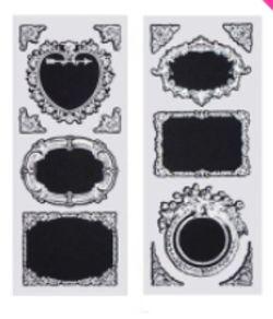 192 X CHALKBOARD LABEL STICKERS SILVER FRAME MEDLEY 2 (72/288)