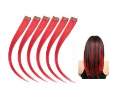 72 X CLIP IN HIGHLIGHTS HAIR EXTENSION RED (12/43)