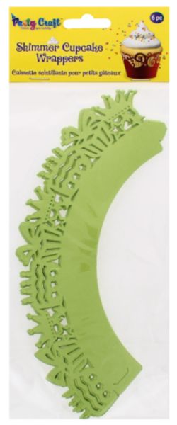 2800 X PARTY CRAFT SHIMMER CUPCAKE CELEBRATE-GREEN (288)