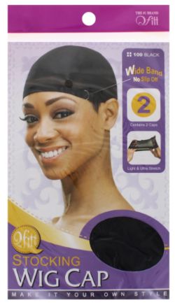 48 X 2PC BLACK STOCKING WIG CAP (12/720)