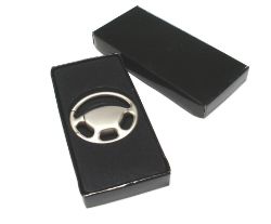 250 X SATIN METAL STEERING WHEEL KEYRING (50/250)