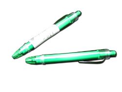 1000 X BALL PEN 'TRANSPARENT' GREEN (1000)*NBC*