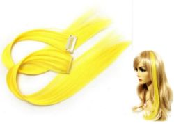 24 X CLIP IN HIGHLIGHTS HAIR EXTENSION YELLOW (12)