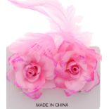 12 X PINK FLOWER HAIR CLIP (0/12)
