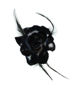 48 X BLACK&WHITE FLOWER HAIR BAND CLIP (192)