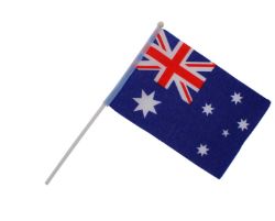 300 X AUSTRALIA MINI FLAG W/POLE 21 X 14 CM (100/2400)