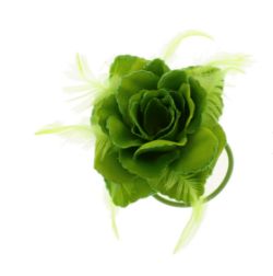 36 X GREEN FLOWER HAIR BAND PONYTAIL (12/36)