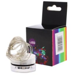 50 X 1M LED COPPER STRING BLUE 10 LIGHTS W/ BATTERY (0/250)