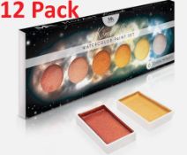 X 12 MOZART NEON KOMOREBI SET OF 6 WATERCOLOUR PAINT CLASSIC METALLICS ARTIST QUALITY