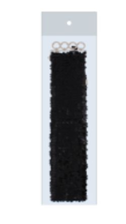 89 X BLACK SEQUIN ELASTICATED LADIES BELT (12/89)