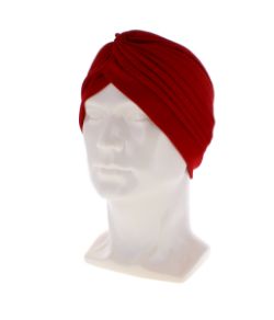 24 X WOMEN HAIR TURBAN HEAD WRAP VELVET RED (12/624)