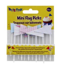 240 X PARTY CRAFT MINI FLAG PICKS TRENDY LINES (240)