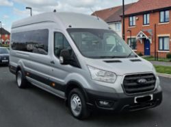 **(ONLY 60K MILEAGE)** 2021 FORD TRANSIT 460 LEADER ECOBLUE, SILVER, 17 SEATER MINIBUS