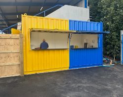 20FT X 8FT SHIPPING CONTAINER – STREET FOOD / COFFEE SHOP / FOOD KIOSK / FOOTBALL CLUB USE
