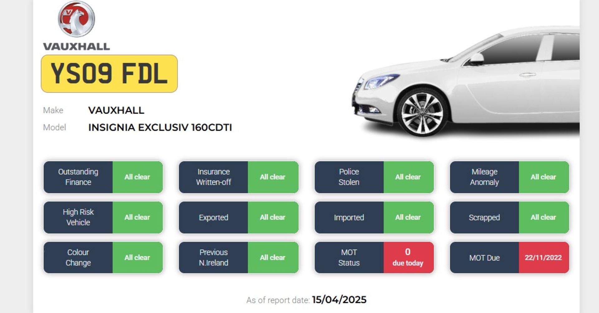 2009 VAUXHALL INSIGNIA EXCLUSIV 160 CDTI – 2.0 DIESEL ESTATE >>--NO VAT ON HAMMER--<< - Image 13 of 13