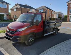 **(ONLY 84K MILEAGE)** 2019 IVECO DAILY 70C18 3.0 DIESEL AUTOMATIC TIPPER LORRY RED