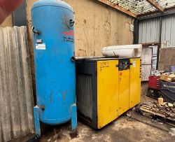 KAESER KOMPRESSOREN CS121 75KW ROTARY SCREW AIR COMPRESSOR + 930 LITRE AIR RECEIVER TANK