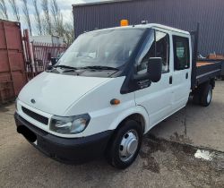 **(ONLY 75K MILEAGE)**2005 FORD TRANSIT 350 LWB 2.4 DIESEL MANUAL CHASSIS >>--NO VAT ON HAMMER--<<