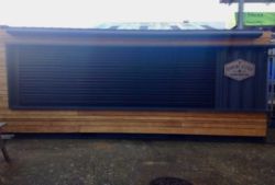 20FT X 8FT STREET FOOD SHIPPING CONTAINER – ROLLER SHUTTER WINDOW OPENING