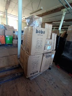 PALLET OF 18 X BEBE STYLE CAR SEATS, TABLE & CHAIR SETS, BABY WALKERS) JOBLOT RETURNS