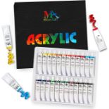 24X BRAND NEW MOZART ACRYLIC PAINT SET – 24 RICH COLOURS, 12ML TUBES
