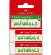 224 X NEW FABER CASTELL ERASER PVC-FREE NATURALS TWIN PACK