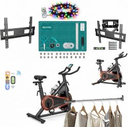 PALLET OF SPIN BIKE, TV MOUNT, TENSION RODS, DECOR AND SOFA COVERS - RRP £2431.91