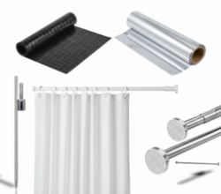 PALLET OF CURTAIN POLES, WINDOW FILM, BLINDS AND LED LIGHTING PROFILES - RRP £2795.92