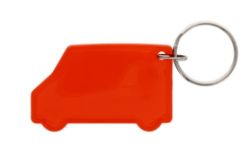 1000 X VAN SHAPED KEYCHAIN-TRANSLUCENT RED